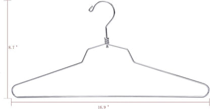 Quality Metal Hangers, 100-Pack, Swivel Hook, Stainless Steel Heavy Duty Wire Clothes Hangers, Heavy-Duty Clothes, Jacket, Shirt, Pants, Suit Hangers (100, Standard - 17" inch)
