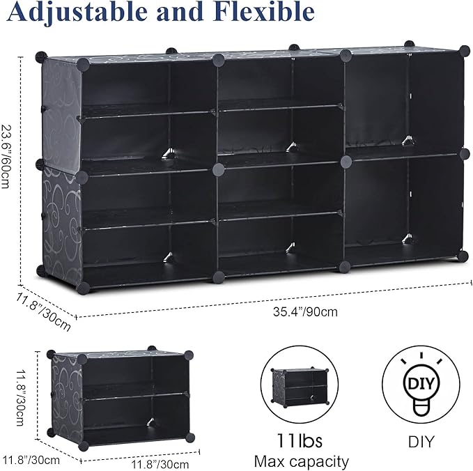 Portable Shoe Rack Organizer, 4 Tier Storage Shoe Cabinet for 18 Pair, Shoe Organizer for Heels, Boots, Slippers