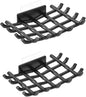 Bar Soap Holder for Shower Wall, Self Draining Plastic Bar Soap Dish Tray Container Case for Bathroom Sink, Adhesive Shower Soap Dish Holder Wall Mounted, Black 2 Pack