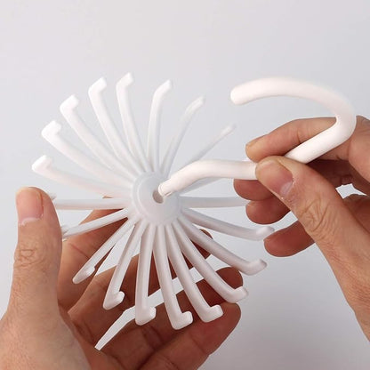 3 Pack Twirl Ties Rack Closet Organizer Tie Hanger Hook Headband Holder (White)