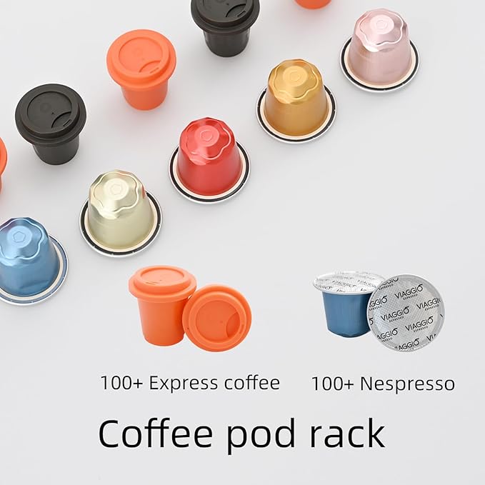 Large Capacity Coffee Pod K Cup Holders - Storage Organizer - Black Wire Rack - Coffee Bar Accessories