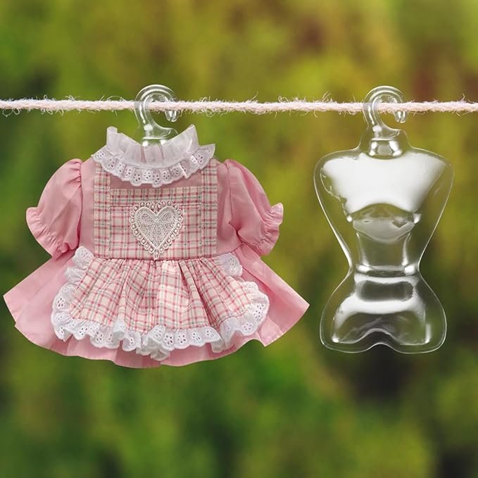 SEWACC 500 Pcs Transparent Coat Hanger Doll Clothes Rack Doll Skirt Mannequin Hanger Garment Mannequin Mini Accessories Dress Stands Form Pet Clothing Plastic