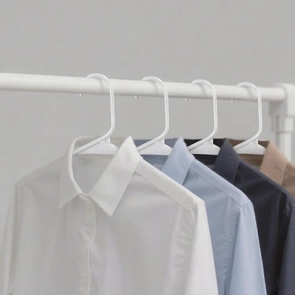 20 Pack White Plastic Clothes Hangers with Shoulder Grooves, Durable Space Saving Adult Clothing Hanger for Coat Shirt Skirt Dress, Light Weight Closet Organizer for Home College Dorm Laundry