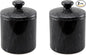 Creative Home 32446 Black Marble SPA Collection Cotton Ball Holder (Pack of 2)