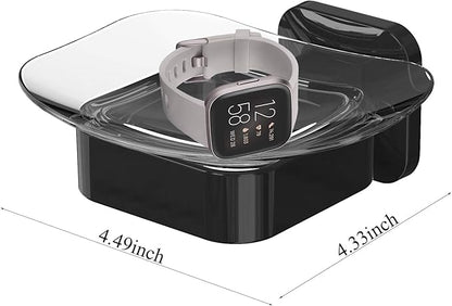 Shower Soap Holder, Wall Mounted Soap Dish, Soap Saver, Soap Tray, Bar Soap Holder for Shower Bathroom & Kitchen Accessories (Black, 4.49 x 4.333 in)