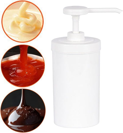 Sauce Dispenser Pump Ketchup Syrup Pump 1L Honey Jar Container Salad Condiment, 10CC