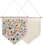 Enamel Pin Wall Display Banner Holder, Blank Canvas Banner Wall Hanging Brooch Jewelry Storage Case Display Storage Set for Pin and Brooch Collections (2Pcs Beige A)