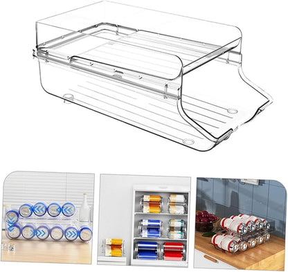 Unomor Beverage Can Dispenser Organizer for Soda Beer Cans Automatic Rolling Storage Rack for Fridge Pantry Efficient Drink Storage