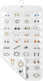1 Pack Hanging Jewelry Organizer, 80 Clear Pockets earring organizer and storage, Accessories holder organizer for Closet, Jewelries, Necklace, Travel