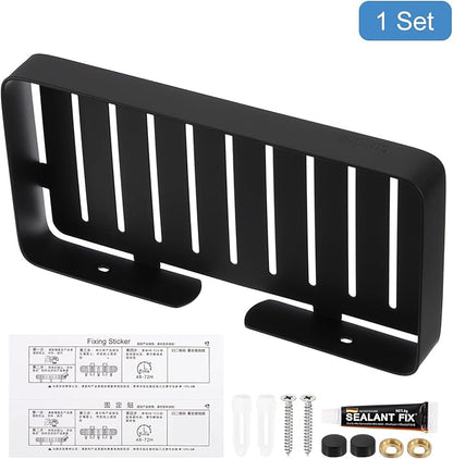 uxcell Soap Dish Holder, 304 Stainless Steel Soap Bar, Wall Mounted Soap Tray with Installation Kits, Soap Saver for Shower Wall Kitchen Counter (Black)