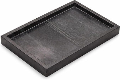 Natural Black Marble Tray for Bathroom | Kitchen | Vanity | Desktop, Stone Organizer for Coffee Table, Dresser, Nightstand, Candles, Soap, Towel, Plant, Jewelry (12" x 8"), Rectangular