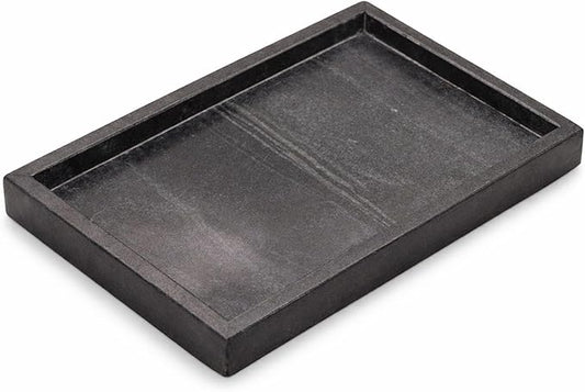 Natural Black Marble Tray for Bathroom | Kitchen | Vanity | Desktop, Stone Organizer for Coffee Table, Dresser, Nightstand, Candles, Soap, Towel, Plant, Jewelry (12" x 8"), Rectangular