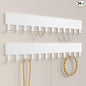 Necklace Holder Hanging Jewelry Organizer - Self-Adhesive Wall Mounted for Necklaces, Bracelets, 2 PCS, White