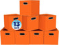 Fabric Cubby Storage Bins,13x13x13 Inches,Cube Organizer Bin Foldable Storage Boxes with Dual Handles Fabric Organizer Box and collapsible Storage basket,Set of 8,Orange