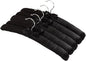 5 Pack Satin Padded Hangers for Women Clothing, Anti Slip Sponge Fabric Clothing Hangers Coat Racks for Sweater, Coat, Suit, Dress (Black)