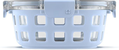 Ello Duraglass Meal Prep Container- Glass Food Storage Container with Silicone Sleeve and Airtight BPA-Free Plastic Lid, Dishwasher, Microwave, and Freezer Safe
