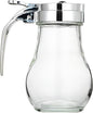 Glass and Stainless Steel Syrup Dispenser, Leakproof Lid, Countertop Sauce Bottle, 10 Cm / 4 in High, 8 X 8 Cm Base