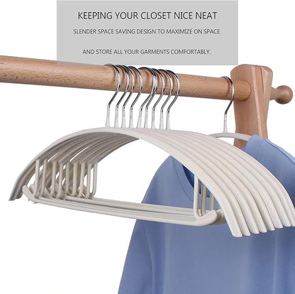Contour Metal No Bumps Hanger - Suit, Coat & Sweater Hanger (Pack of 50, White)