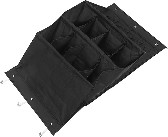 Door Shoe Organizer with 12 Large Pockets, Hanging Shoe Bag for Narrow Spaces, Black Fabric Storage Rack for Sneakers and Sandals, Space-saving Closet and Apartment Use