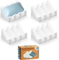 Self Draining Soap Dish Holder,Silicone Soap Dish,for Bathroom,Kitchen, Sponges，Can Extend Soap Life，Keep Soap Bars Dry and Easy Cleaning (N-White,4-Pack)