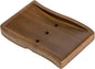 Wood Self-Draining Bar Soap Holder, Soap Dish with Draining, 3 Holes Design Keep Soap Saver Tray/Sponge Holder Dry, Bathroom/Kitchen Soap Case, Brown