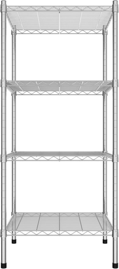Commercial NSF Listed Chrome Stationary Wire Shelving Kit 24" x 24" x 54", with 4 Shelves Perfect for Warehouse, Walk-in Refrigerator, Freezer, Grocery Store, Restaurant, Dishroom