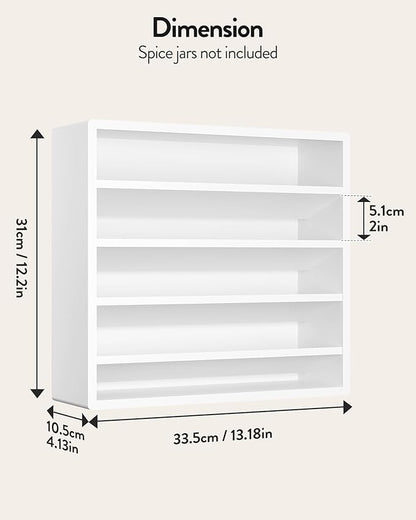 Orimade 4 Tier Spice Rack Organizer for Cabinet, Freestanding Bamboo Seasoning Rack for Countertop, Cupboard, Pantry, Kitchen, 13.18 x 4.13 x 12.2 inches(Spice Jars Not Included), Walnut Stain