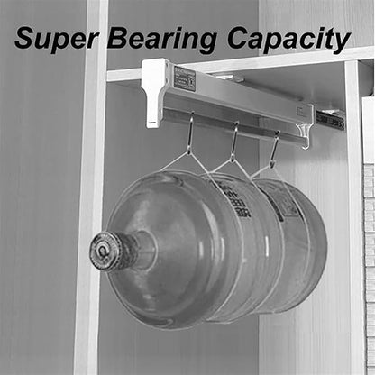 IBOWZ Pull Out Clothes Hanger Rod Sliding Wardrobe Closet Rod - Heavy Duty Extendable Pull Out Closet Rod, Pull Out Closet Rod Adjustable 30-80cm Wardrobe Rail Clothes Rack, Extendable Clothes Rai