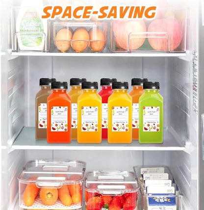 Leaflai Juice Bottles - 8oz Bottles with Lids, 12 pcs Plastic Juice Containers with Caps Reusable Drink Containers for Juice Milk Coffee Water Smoothie and Other Beverages,Christmas gift