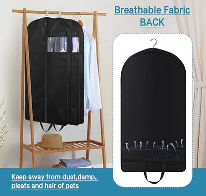 KIMBORA 43" Garment Bag for Travel, Gusseted Suit Bags for Men With Handle Garment Bags for Hanging Clothes Storage Suit Cover for Coats, Jackets, Shirts