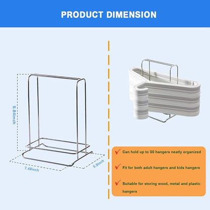 Hanger Stacker Clothes Hanger Organizer Rack Sturdy Stainless Steel Clothes Caddy Storage Holder Stacker for Closet & Room Tidier Laundry Rooms Drying Rack