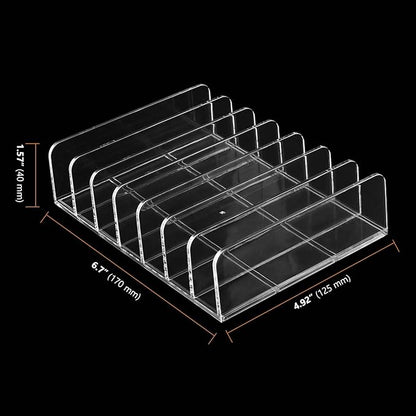 SEUNMUK 4 Pack Acrylic Eyeshadow Makeup Palette Organizer, 7 Section Clear Makeup Palette Holder, Eyeshadow Palette Display Stand for Blush, Concealer