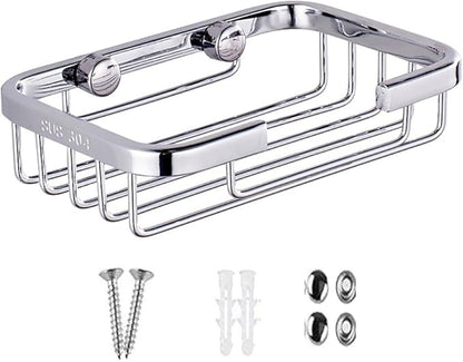 304 Stainless Steel Soap Dish Holder,Storage Soap Saver Wall Mounted for Kitchen Sink Bathroom Shower,Drainable and Rust Proof