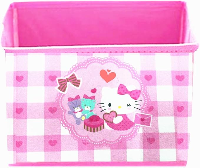 Kerr's Choice Cute Desk Box for Girls - Kawaii Storage Box, Foldable Baskets | Office Desk Room Decoration