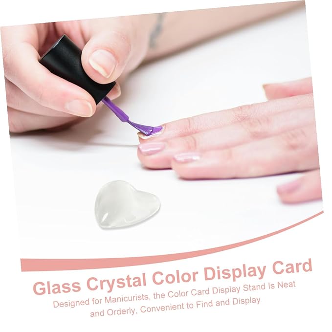 Beaupretty Nail Color Chart Display Stand 100Pcs Double-Sided Glass Nail Polish Beads Creative Art Display Rack for Salon Manicure Tool