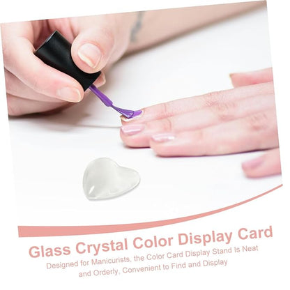 Beaupretty Nail Color Chart Display Stand 100Pcs Double-Sided Glass Nail Polish Beads Creative Art Display Rack for Salon Manicure Tool