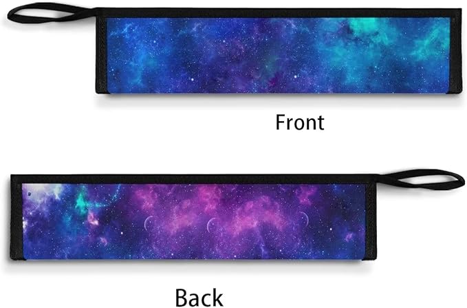 COEQINE Purple Space Theems Straw Carrying Bag With Handles Reusable Tableware Carrying Case Flateware Pouch Portable Travel Utensil Organizer for Spoon Fork Chopsticks Gift for Father Women Men