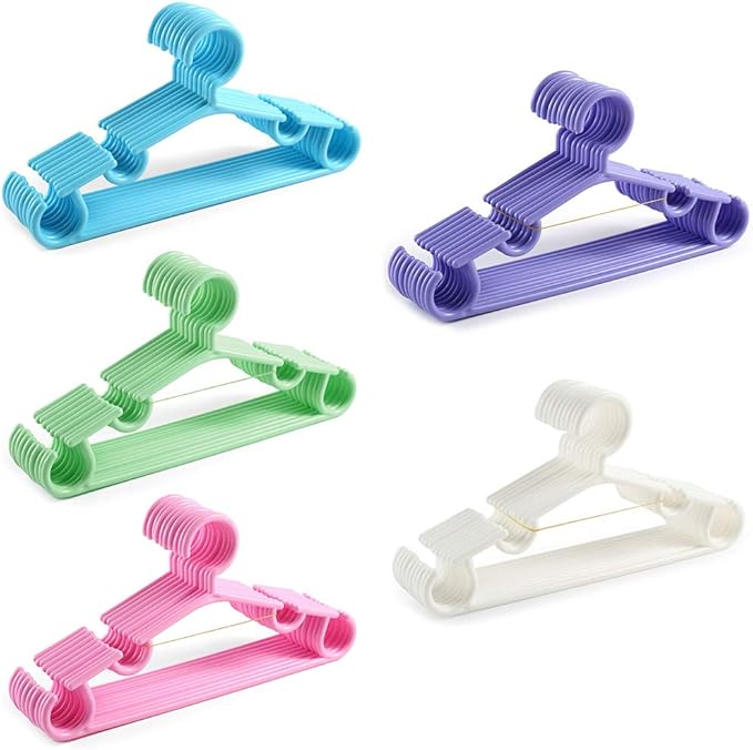 10 Pieces/Set Tubular Hanger for Baby Clothes Durable Plastic Nursery Hangers for T-Shirt Coat Pants Trousers Baby Suits