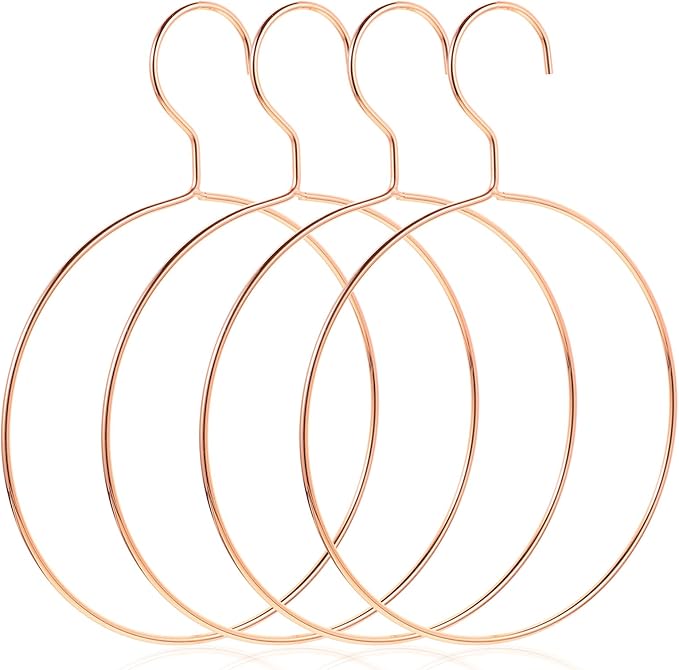 PRETYZOOM Hanging Scarf Organizer Round Ring Hanger Scarf Rack Tie Hangers for Closet