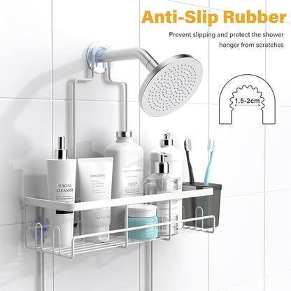 AKTECKE Shower Caddy Hanging Bathroom Organizer: Rustproof Shelf for Inside Shower - No Drilling Racks Over Showerhead - Bath Shelves for Shampoo Soap
