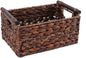 Storage Basket made by Water Hyacinth with Wood Handles, Arts and Crafts. (RectangleA-Medium)