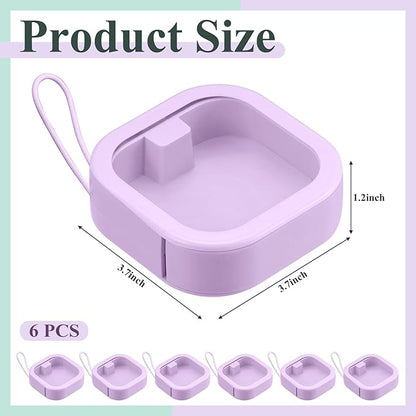 Kathfly 6 Pcs Hair Tie Organizer, Portable Bobby Pin Holder, Stackable Hair Accessories Holder for Travel, Cotton Swabs Dispenser, Jewelry Organizer Box(Purple)