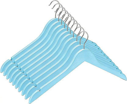 Fresh Blue Wooden Hangers 20 Pack for Adults Heavy Duty Non-Slip Clothes Hangers, Colorful Wood Hangers Pack of 20 Sturdy Coat Hangers for Men Women Shirts Pants Coats Assorted Colors (Blue)