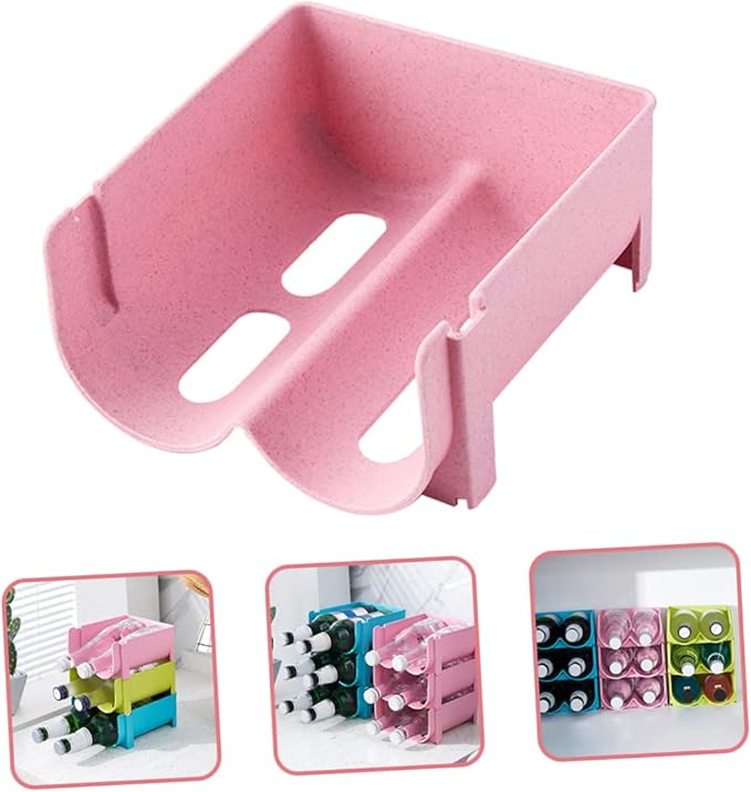 SOLUSTRE Stackable Beer and Soda Can Organizer Rack for Refrigerator 3-Piece Plastic Storage Stand Easy Access Beverage Dispenser for Home and Parties