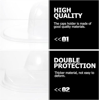 Outanaya 2pcs Transparent Baseball Cap Holder Support for Display Travel Storage High-grade Plastic with Smooth Edges Organizing Preserving Hats