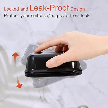 Quatish 2 Pack Travel Soap Container, Portable Soap Holder with Lid, Travel Bar Soap Holder, Soap Case for Camping Gym Travel, Soap Box for Bathroom,Black