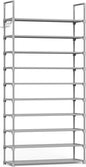 Kitsure Shoe Rack for Closet - 10-Tier Shoe Organizer with Hook Rack, Large-Capacity & Space-Saving Shoe Shelf for Entryway, Bedroom, Living Room,32.2" x 11.8" x 68.5", Gray