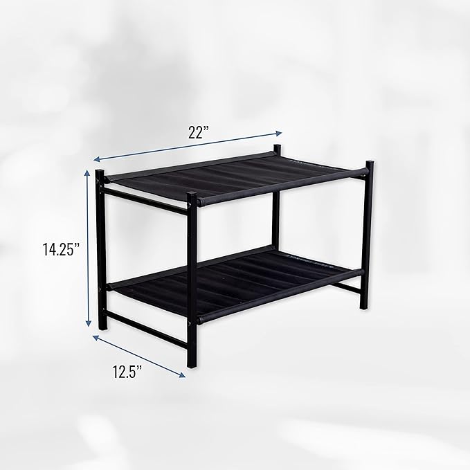 Teal Triangle Aspen Freestanding Shoe Rack Storage Organizer | Sturdy Two-Tier Shoe Caddy for Floor Use | Heavy Duty Shoe Storage Rack for Entryway or Closet | Durable & Space-Saving Shoe Organizer