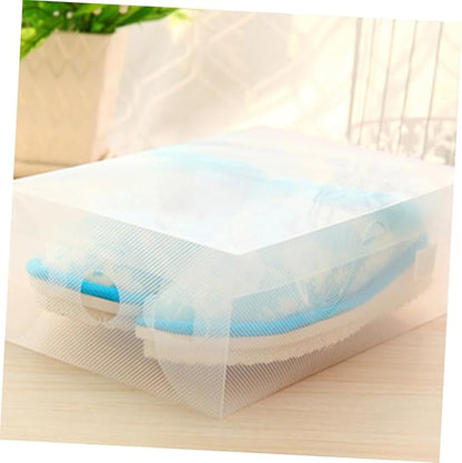 SEWACC 6pcs Flip-top Shoe Storage Boxes 33x20x12cm Large Plastic Shoe Organizers Dustproof White for Home Closet Organization
