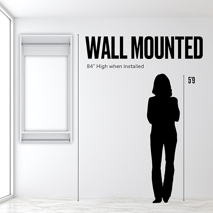 Medium Hanging Closet Unit - Modular Closet System For Hanging - Corner Closet System - Closet Organizers And Storage Shelves (White, 19.5 inches Wide) Closet Shelves